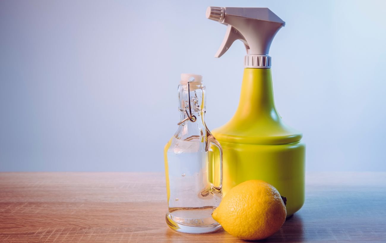 Una botella de spray, limón y vinagre son una forma de eliminar el olor de los zapatos.